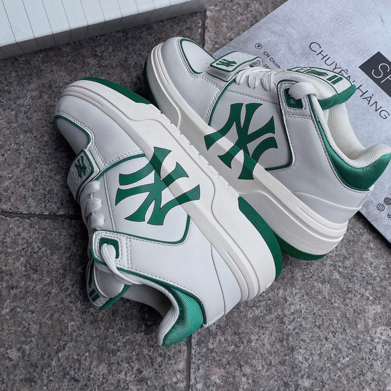 Giày ML.B Chunky Liner Basic Mid White Green Da Thật Lai Au Fullbox