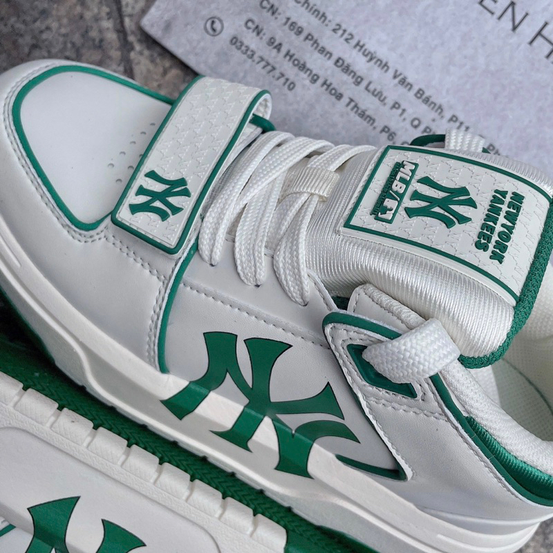 Giày ML.B Chunky Liner Basic Mid White Green Da Thật Lai Au Fullbox