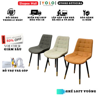 Ghế Ăn Bọc Da Pu YoLo Loft Caro. Nhập Khẩu Cao Cấp Hiện Đại, Phù Hợp Căn Hộ Chung Cư Gia Đình