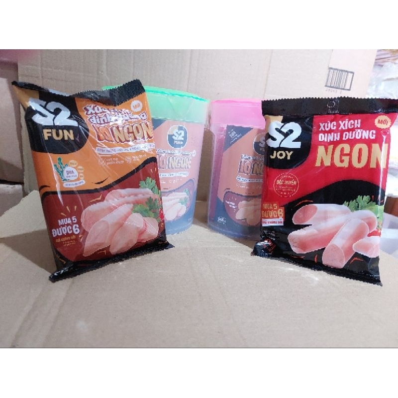 Xúc Xích Dinh Dưỡng IQ Ngon S2 Joy | S2 Fun | Ca 21g x 45 cây | Gói 35g × 6 cây