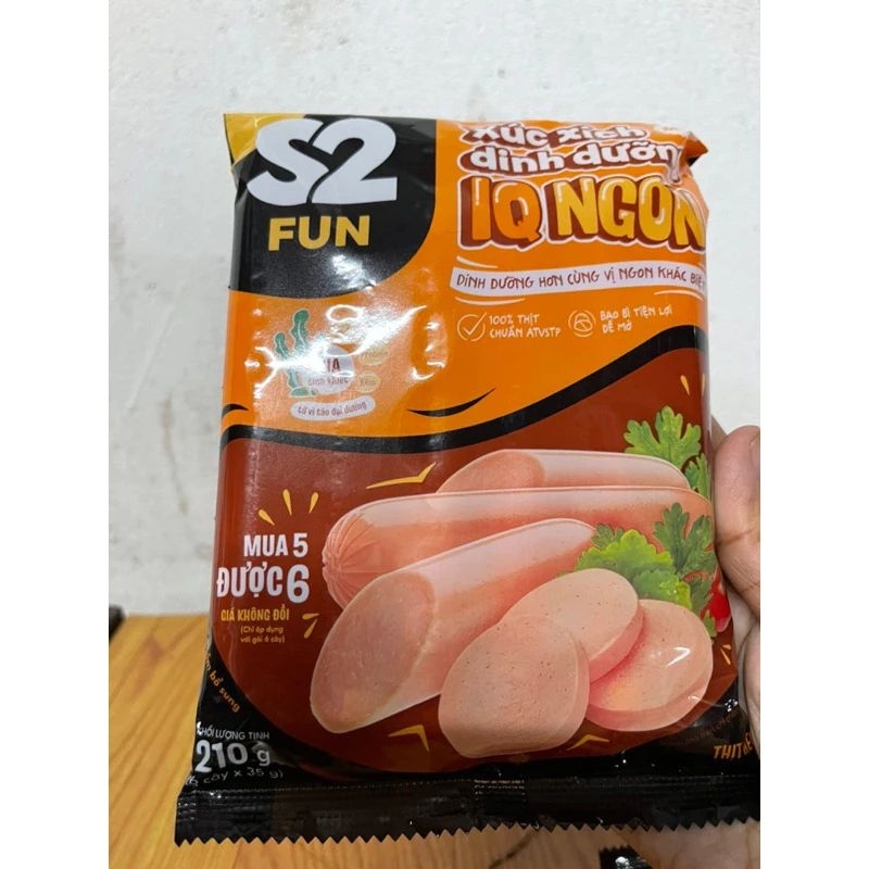 Xúc Xích Dinh Dưỡng IQ Ngon S2 Joy | S2 Fun | Ca 21g x 45 cây | Gói 35g × 6 cây