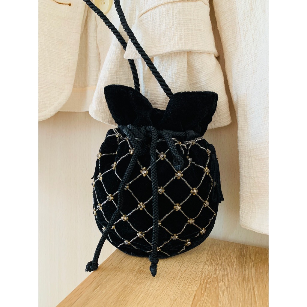 Túi rút nhung đính cườm DRIAMAR