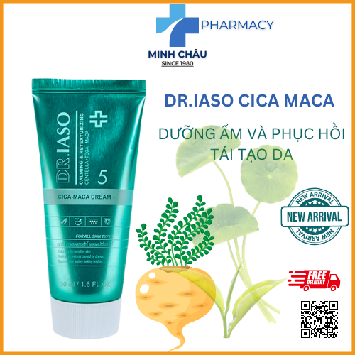 DR IASO CICA-MACA D34, Kem dưỡng ẩm và phục hồi cho da khô do thời tiết, Chàm, Vẩy nến, Eczema.