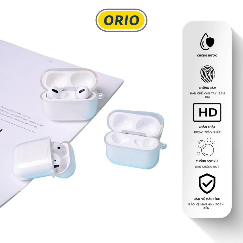 Vỏ ốp case Airpods silicon trong suốt tặng móc bảo vệ bao đựng tai nghe không dây bluetooth 1/2/Pro/i12/i9/i7/tws - ORIO