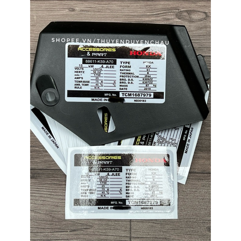 Tem thông số dán nắp dè AB Vario