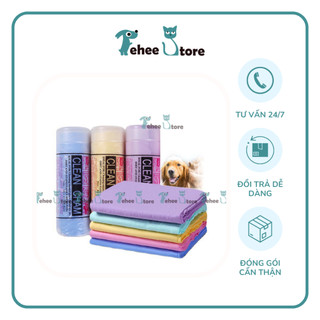 Khăn tắm cho chó mèo clean cham siêu thấm hút size siêu to