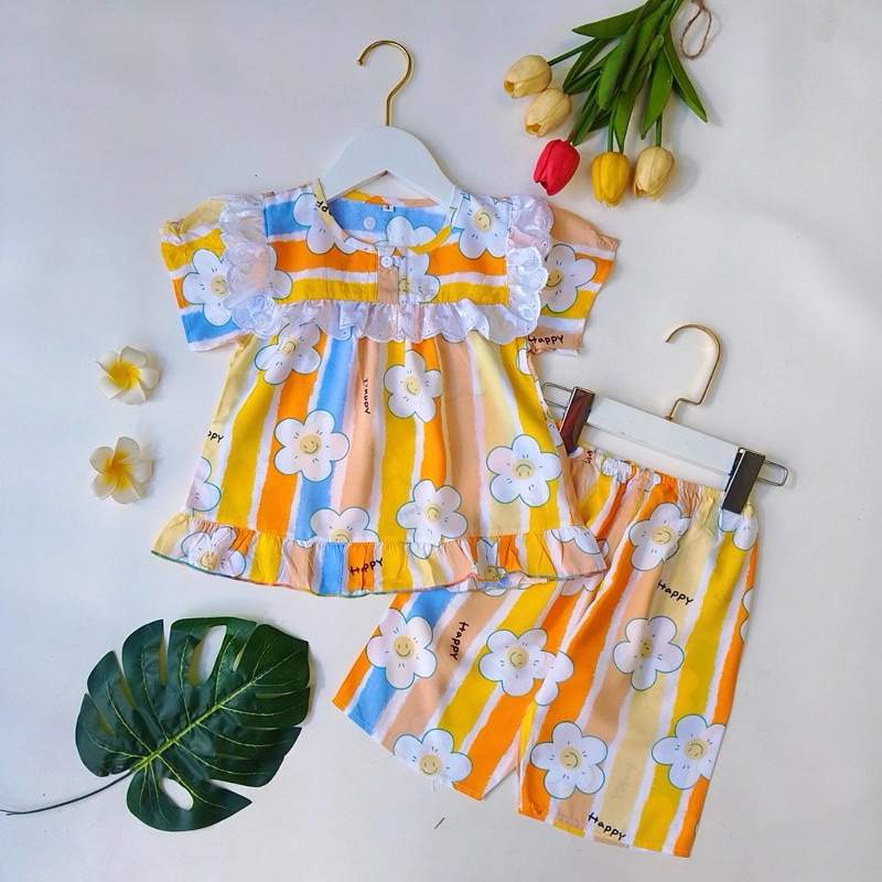 9-32kg Bộ lanh Tay Ngắn Quần Lửng BÉ GÁI