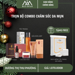 Combo tẩy trang, sữa rửa mặt, cao mụn sâm đỏ, cốt huyết thanh