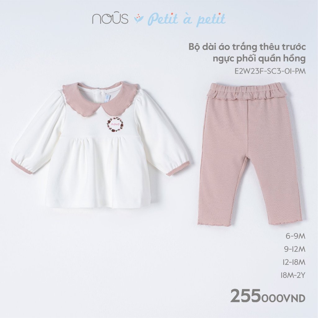 [FULL] Bộ quần áo dài tay Nous Petit à petit cho bé ( 6-24 tháng )