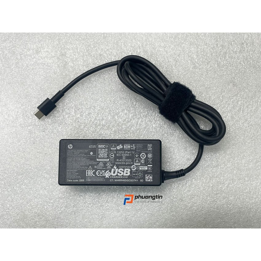 [BH12T] Adapter sạc zin HP Type C 45W 5V – 2A / 12V – 3A / 15V – 3A kèm dây nguồn