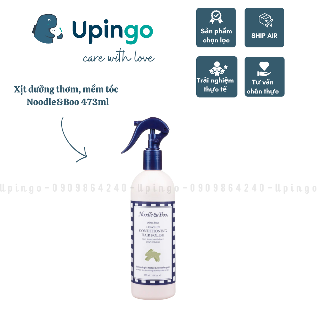 Xịt dưỡng thơm tóc giúp tóc mềm mượt Noodle Boo Conditioning Hair Polish 473ml Mỹ