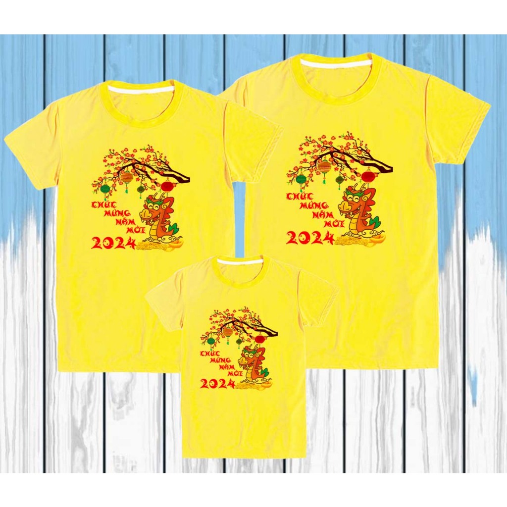 Áo Thun Gia Đình Tết 2024 Giáp Thìn Đi Chơi Du Lịch Biển 3, 4, 5 Người Bigsize, Không Quần - KTQN TSHIRT AND UNIFORM