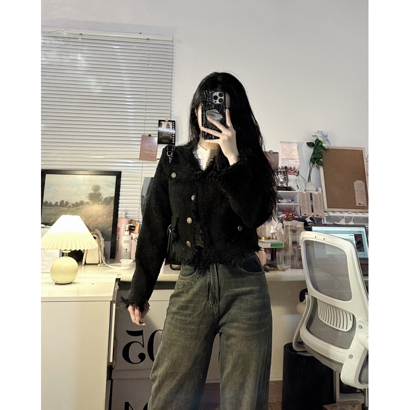 Áo dạ tweed hàng QC