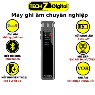 Máy ghi âm PHILIPS VTR5260 chính hãng, ghi âm từ xa , điều khiển qua điện thoại thông minh, Bảo Hành 5 Năm