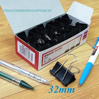 Hộp 12 cái kẹp bướm đen Double Clip 32mm