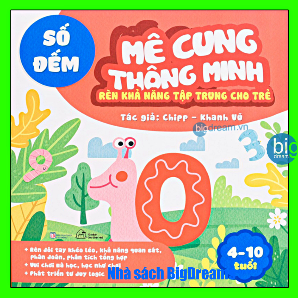 Sách - Mê Cung Thông Minh Số Đếm Rèn Khả Năng Tập Trung Cho Trẻ 4-10 tuổi Sách thiếu nhi phát triển tư duy cho bé