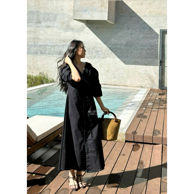 𝐉𝐞𝐬𝐬𝐢 𝐃𝐫𝐞𝐬𝐬 - Đầm Xuông Tay Bồng Linen