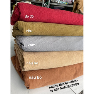Vải nhung tăm to mềm và co giãn may quần thu đông cho bé phong cách hàn quốc