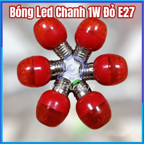 BÓNG CHANH LED E27 gắn đèn thờ Đèn led chanh màu đỏ - siêu sáng siêu tiết kiệm Okido