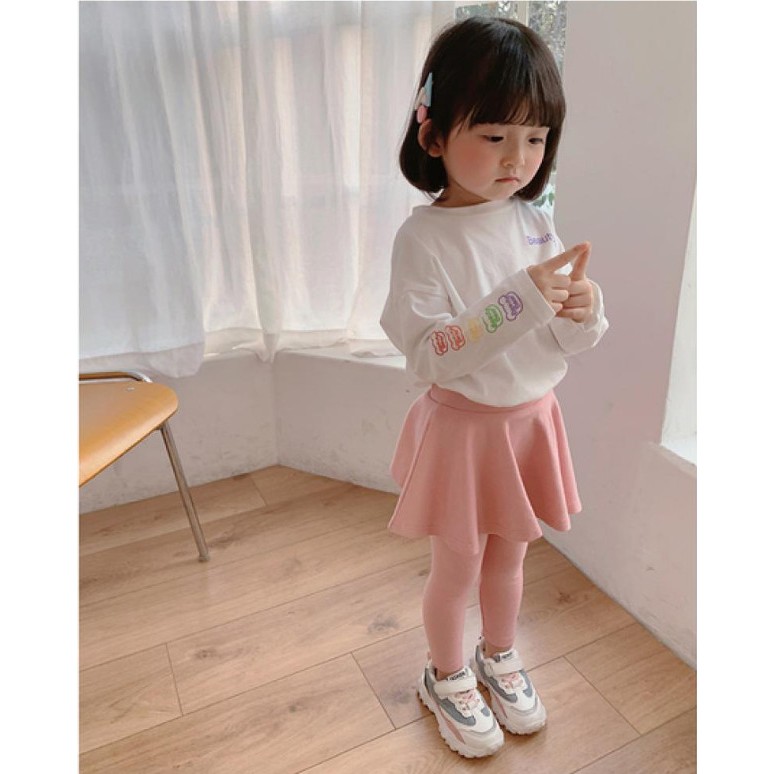 Quần Legging liền chân váy, Quần Váy bé gái chất cotton mềm mịn, Váy liền quần trẻ em gái dễ thương