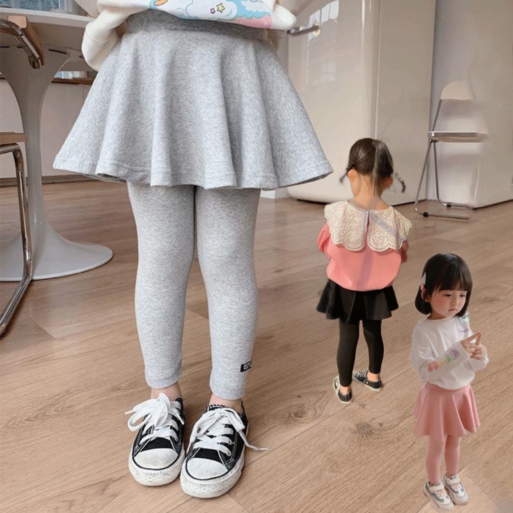 Quần Legging liền chân váy, Quần Váy bé gái chất cotton mềm mịn, Váy liền quần trẻ em gái dễ thương