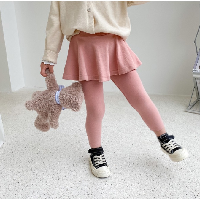 Quần Legging liền chân váy, Quần Váy bé gái chất cotton mềm mịn, Váy liền quần trẻ em gái dễ thương
