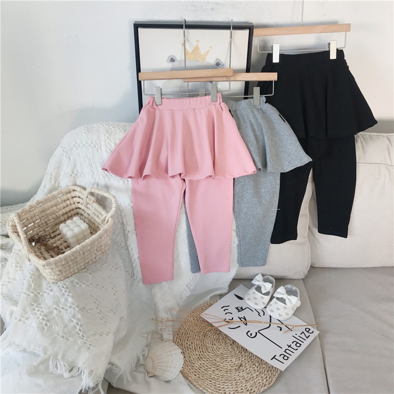 Quần Legging liền chân váy, Quần Váy bé gái chất cotton mềm mịn, Váy liền quần trẻ em gái dễ thương