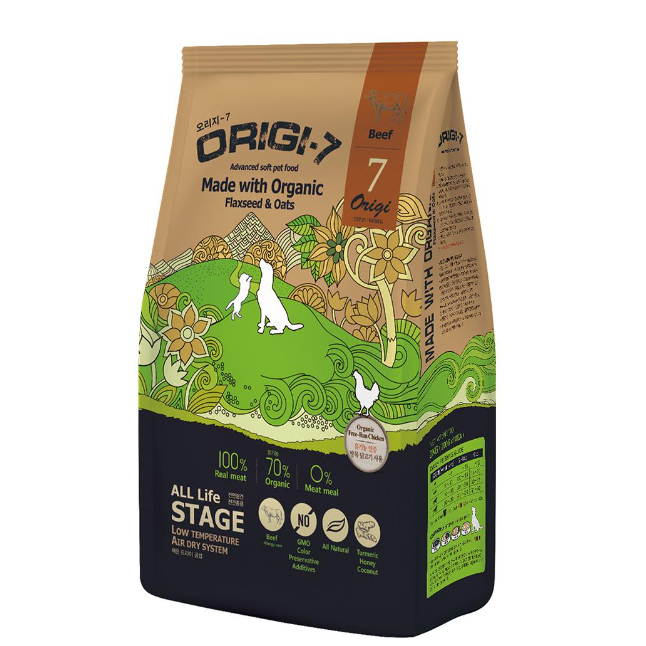 Thức Ăn Hạt Mềm Hữu Cơ Cho Chó Mọi Lứa Tuổi Origi-7 Túi 2KG