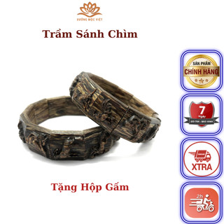 Vòng Lắc Tay Trầm Hương 12 Con Giáp Trầm Sánh Chìm Xưởng Mộc Việt - 3 Cỡ Nhỏ, Vừa, Lớn - Dành Cho Nam Nữ