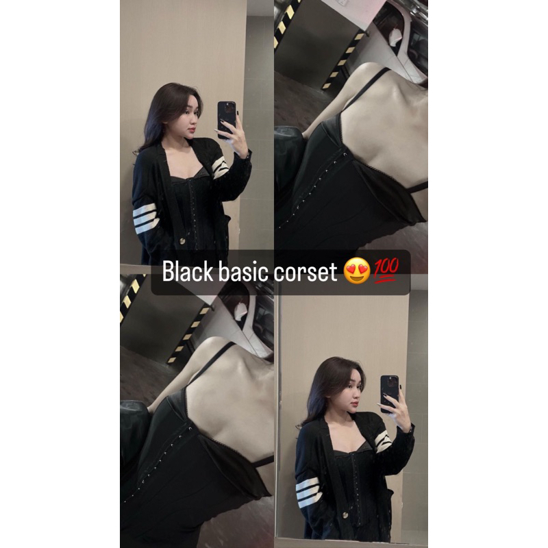 Áo corset 2 dây BLACK BASIC CORSET