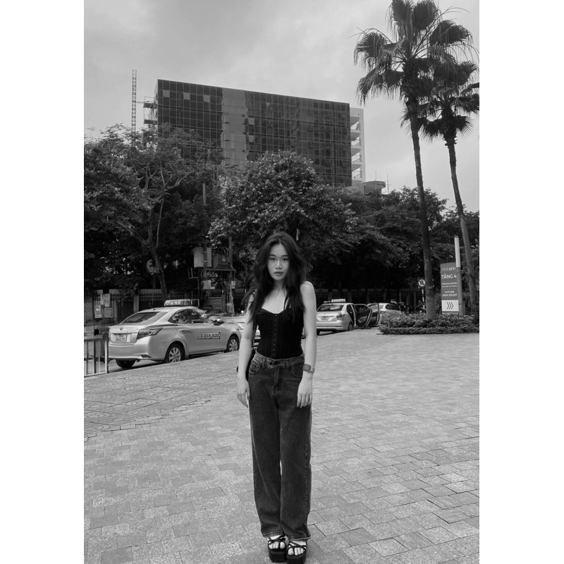 Áo corset 2 dây BLACK BASIC CORSET