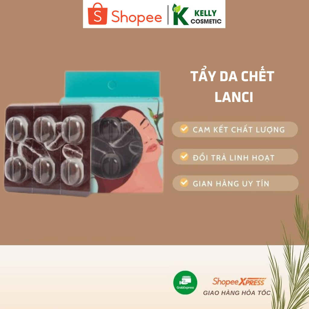 Tẩy tế bào chết hạt cà phê Lanci Pepper Mint Coffee Capsule Face Scrub chuyên sâu, lành tính giúp dưỡng ẩm, da sáng khoẻ