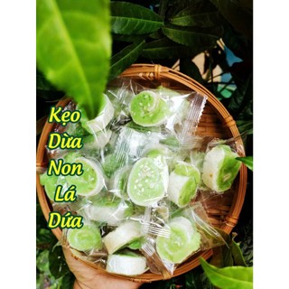 Kẹo dừa non cuộn vị lá dứa 500g (Kẹo dừa mềm ít ngọt)