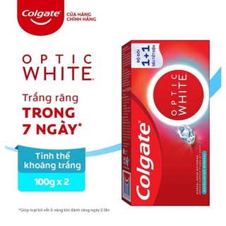 Bộ 2 cây Kem đánh răng Colgate Optic White 100g ( 2 cây Colgate 100g Kim Cương)
