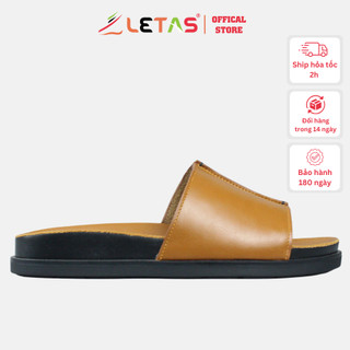 Dép da LETAS nam bản ngang da cao cấp 3125 Nâu