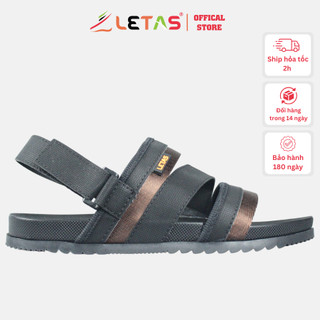 Sandal Nam Quai Dù Letas đi mưa SD003 đen chữ đỏ nâu chữ cam