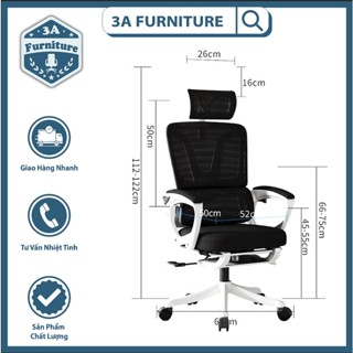 Ghế văn phòng Công thái học S07,ghế xoay cao cấp, Ghế Gaming, Có ngả lưng gác chân, xoay 360 độ, nâng hạ dễ dàng