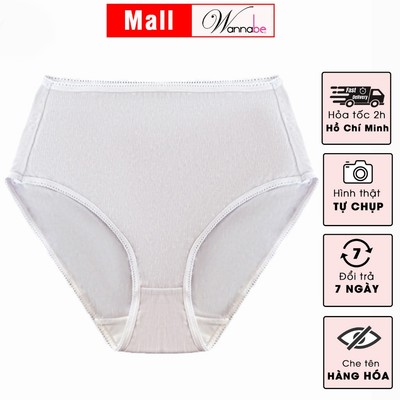 Đồ định hình gen WANNABE Quần lót nữ cạp cao cotton thoáng khí đáy cotton phần bụng lót 2 lớp QLL09
