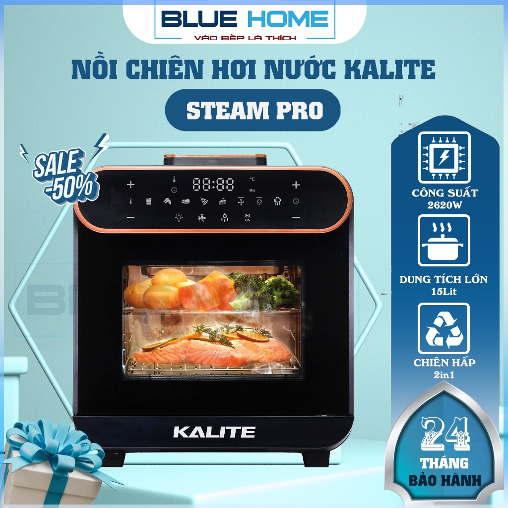 Nồi Chiên Hơi Nước Kalite STEAM PRO, Công Suất 2620W - Dung Tích 15Lit, Hàng Chính Hãng