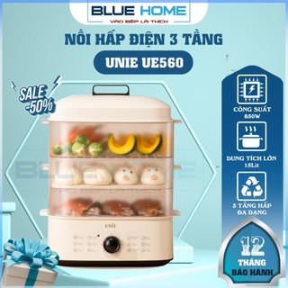 Nồi hấp điện 3 tầng unie ue560, 18lit - 850w, hàng chính hãng