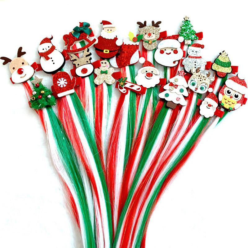 Kẹp tóc giả lọn tóc giả phong cách Giáng sinh Noel Christmas dễ thương cho bé gái