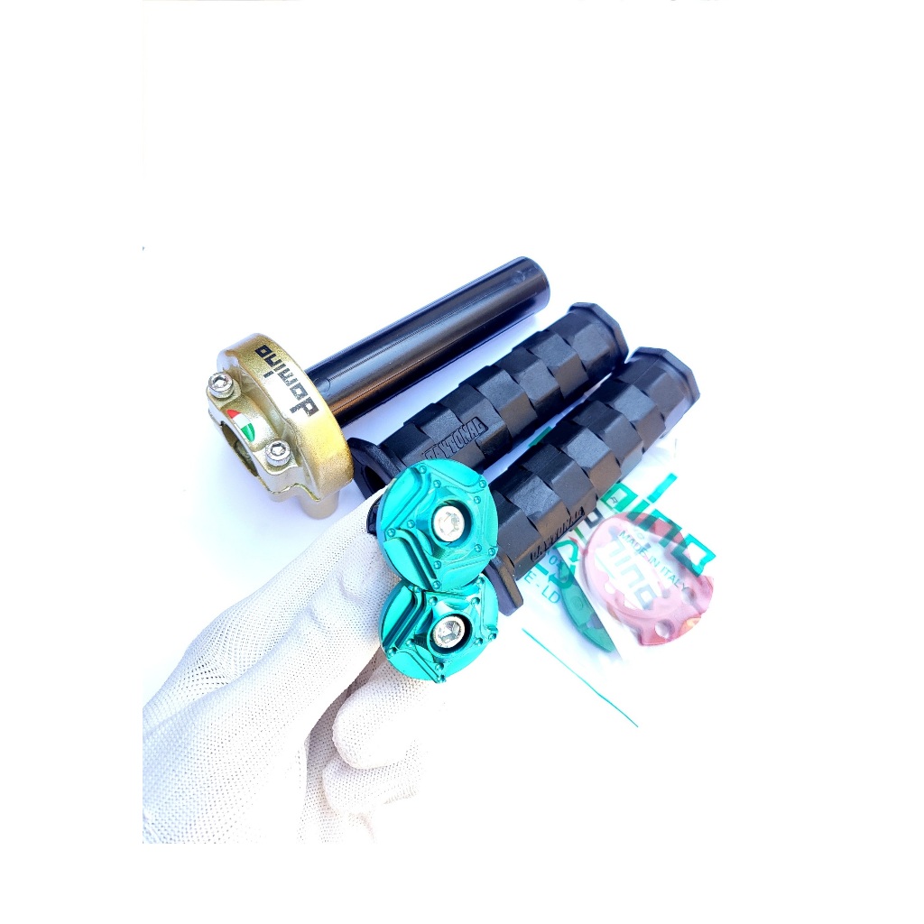 COMBO Cùm tăng tốc domino 2 dây ga, 2 Bao tay xe máy DAYTONA, 2 Gù CNC Gắn Xe máy, Xe điện