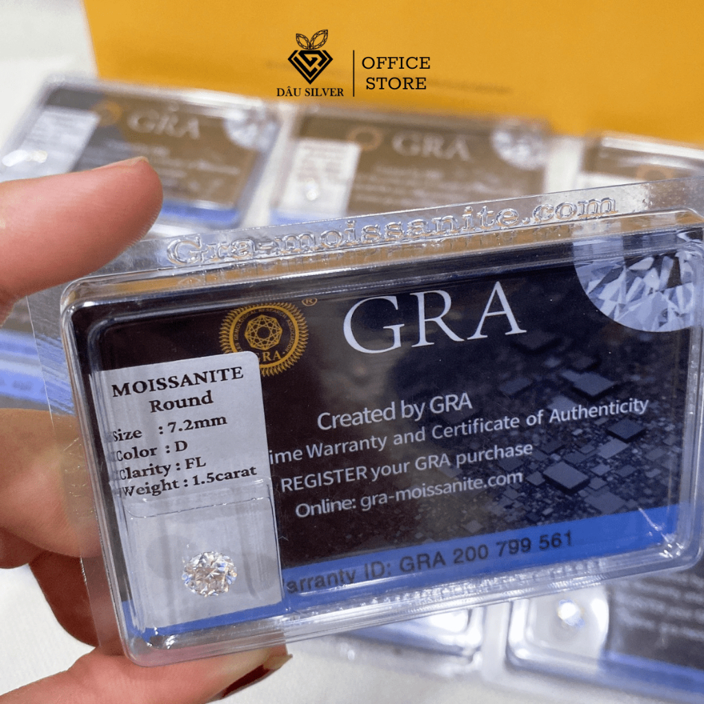 Kim Cương Nhân Tạo Moissanite GRA 58 Giác Cắt Size 8mm - 15mm Có Giấy Kiểm Định Quốc Tế