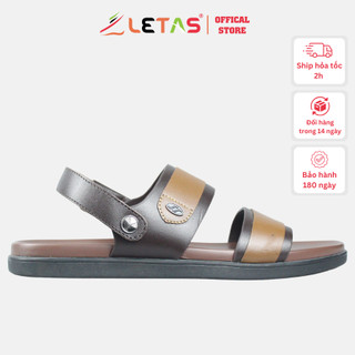 Sandal da letas lt78-067 màu nâu, dép da nam cao cấp, da bò, đế cao su bền đẹp