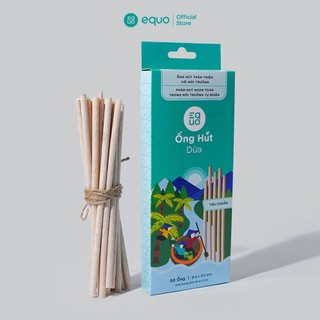 Ống hút dừa EQUO lên men tự nhiên từ nước dừa hộp 50 ống size tiêu chuẩn 6x210mm