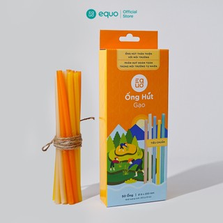 Ống hút gạo EQUO màu sắc tự nhiên hộp 50 ống size tiêu chuẩn 8x200mm