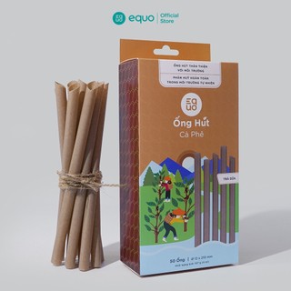 Ống hút cà phê EQUO không tan trong nước hộp 50 ống size trà sữa 12x210mm