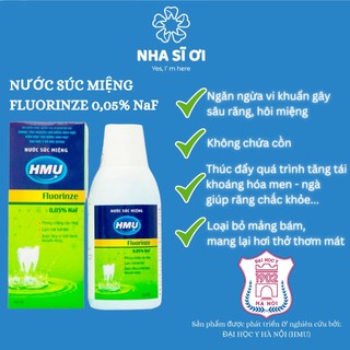 Nước súc miệng hmu fluorinze 0,05% naf - đại học y hà nội