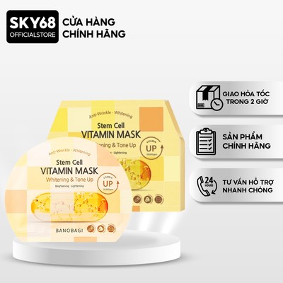 Hộp 10 Mặt nạ BANOBAGI Dưỡng Sáng Và Nâng Tone Da Stem Cell Vitamin Mask 30ml x10 - CARO Tone Up
