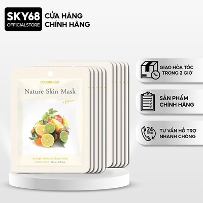 Combo 10 Mặt Nạ Vitamin Cấp Ẩm, Trắng Da Foodaholic Nature Skin Mask 23gx10 - VITAMIN